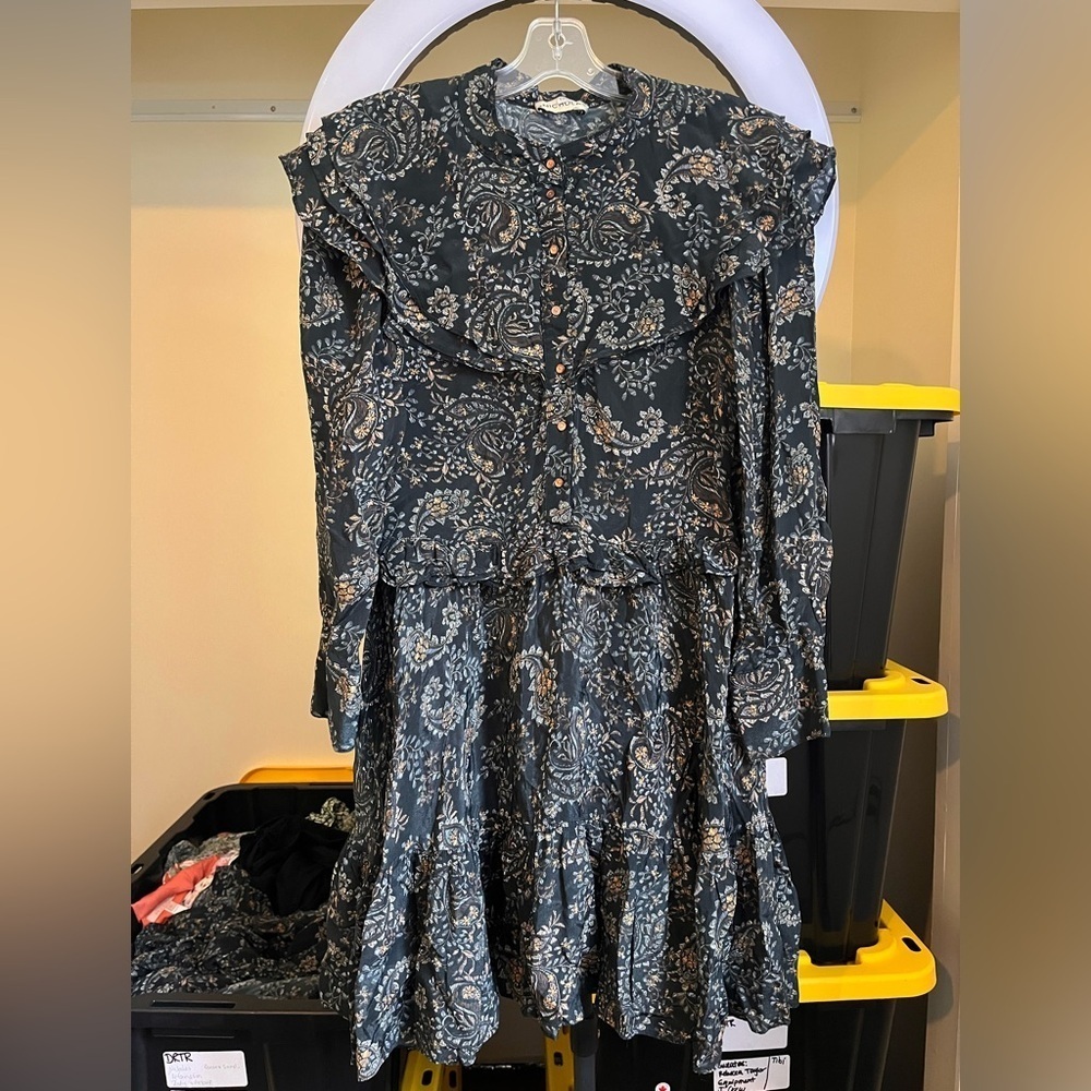 Nicholas Paisley Elsie Dress Black Boho Print - Picture 9 of 14